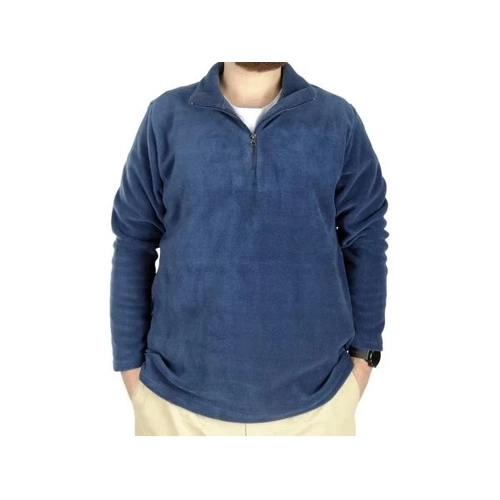 Erkek Sweat Polo Yaka Yar�m Fermuarl� Polar 22548 �ndigo