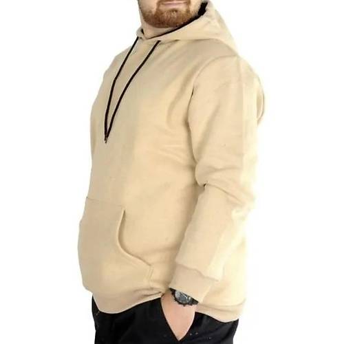 Erkek Sweatshirt Kap�onlu Pocket Basic  20562 Bej