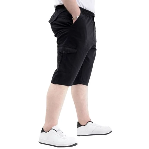 B�y�k Beden Erkek Kapri Kargo Cepli Beli Ba�lamal� VALENCIA 21404 Siyah