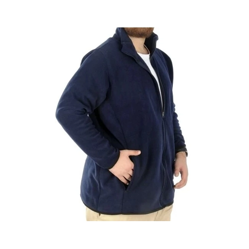 B�y�k Beden Erkek Fermuarl� Polar H�rka Dik Yaka 22550 Lacivert