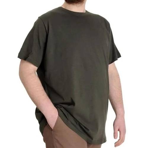B�y�k Beden Erkek Tshirt Bisiklet Yaka Basic 20031 Haki