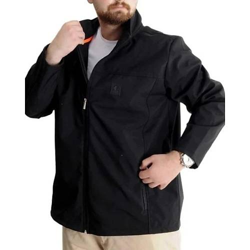 B�y�k Beden Erkek Mont Waterproof Softshell 21232 Siyah