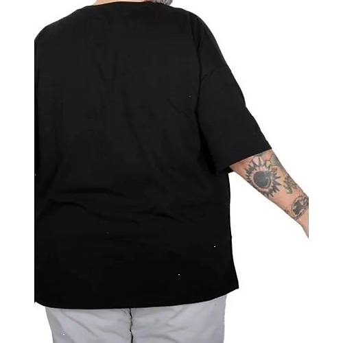 B�y�k Beden Unisex Bisiklet Yaka Tshirt Milano 26201 SIYAH