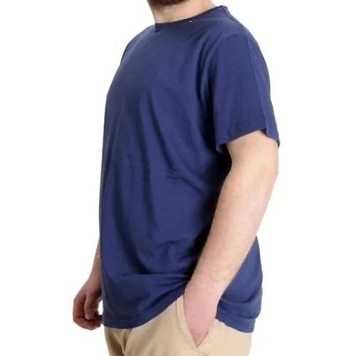 B�y�k Beden Erkek Tshirt Bisiklet Yaka Basic 20031 �ndigo
