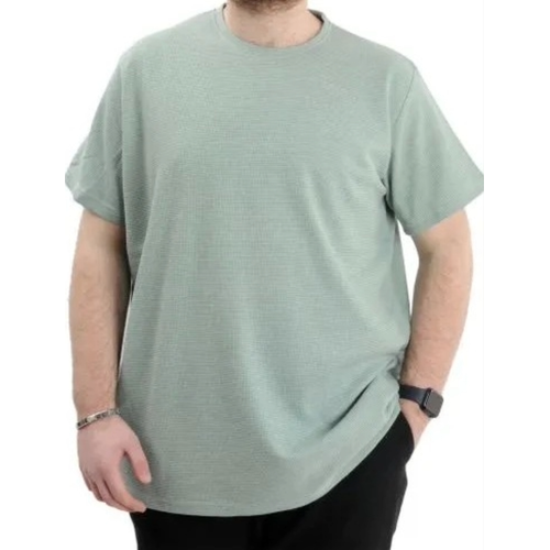 B�y�k Beden Erkek T-shirt Bisiklet Yaka WAFFLE 20033 �a�la