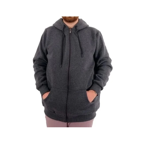 B�y�k Beden Erkek Sweat Zippered Basic 20543 Antramelanj