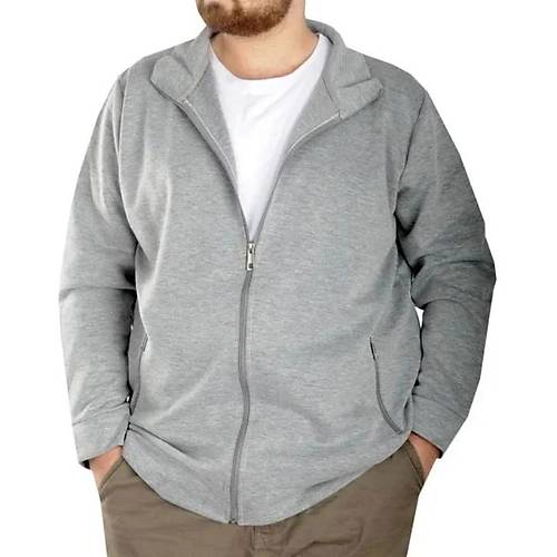 Buyuk Beden Erkek H�rka Fermuarl� Stell Dik Yaka 20571 Grimelanj