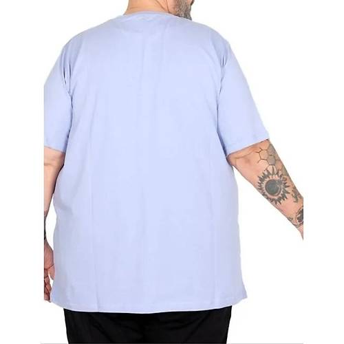 B�y�k Beden Erkek Tshirt Bisiklet Yaka Basic 20031 (Lila)