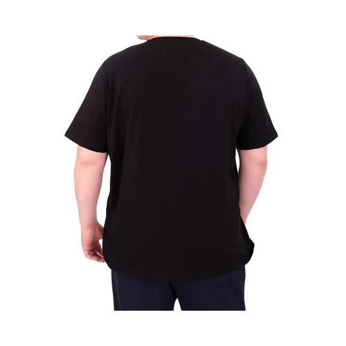 B�y�k Beden Erkek T-Shirt Bisiklet Yaka STATUE 25027 Siyah