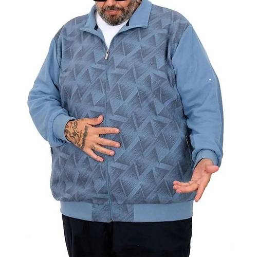 B�y�k Beden Erkek H�rka Dik Yaka 25820 Mavi