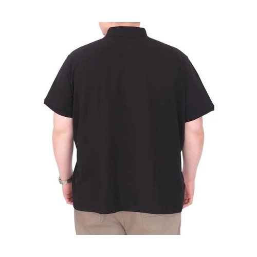 B�y�k Beden Erkek T-Shirt Polo Yaka REAL 25309 Siyah