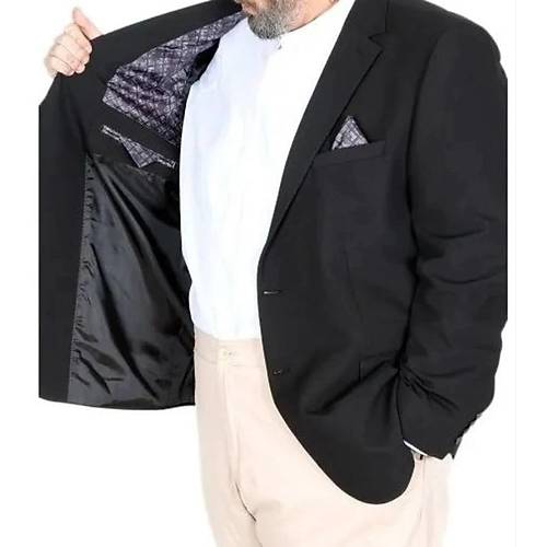 B�y�k Beden Erkek Mendi Blazer Ceket 26020 SIYAH