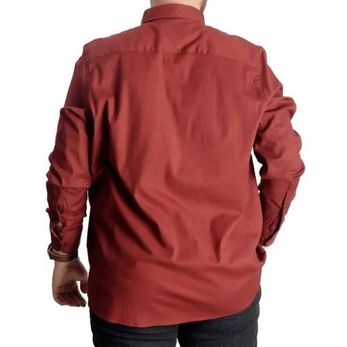 B�y�k Beden G�mlek Gabardin �ift Cep Kapakl� 20360 Bordo