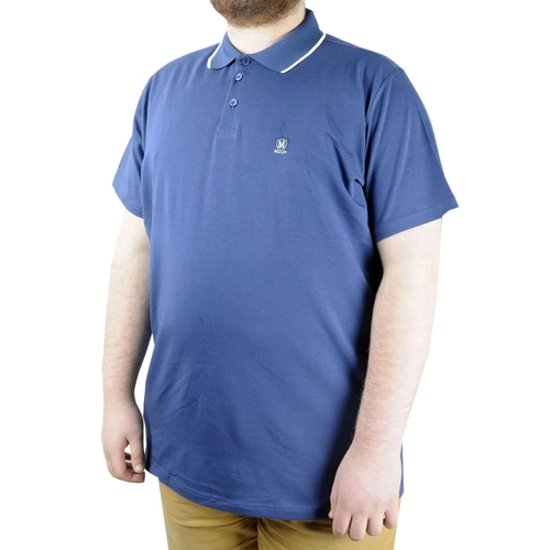 B�y�k Beden T Shirt Polo Likral� S�prem Nak�� 21554 Indigo