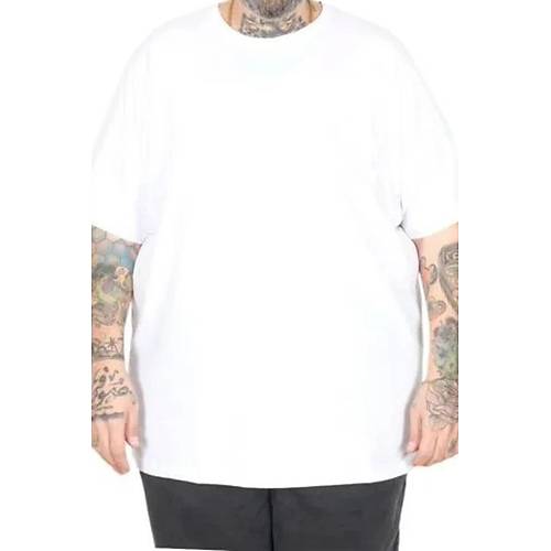 B�y�k Beden Erkek T-shirt Basic 20031 Beyaz