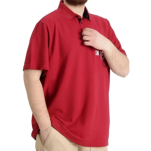 Mode Xl B�y�k Beden Erkek T-shirt Polo Par�al� Summer 23331 Bordo