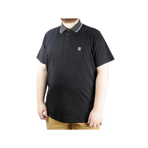 B�y�k Beden T shirt Polo Likral� S�prem Nak�� 21554 Siyah