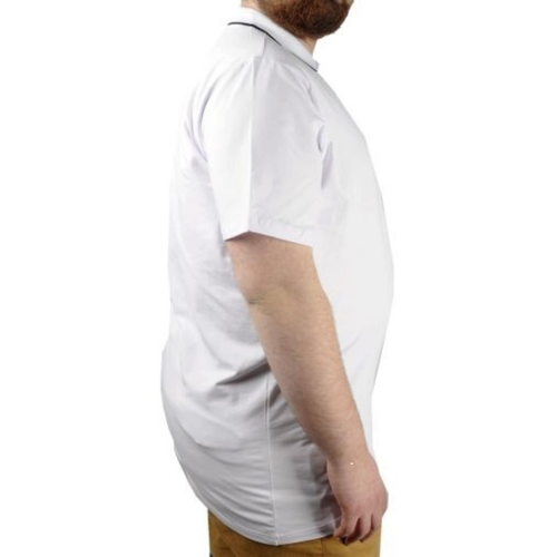 B�y�k Beden T shirt Polo Likral� S�prem Cepli 21558 Beyaz