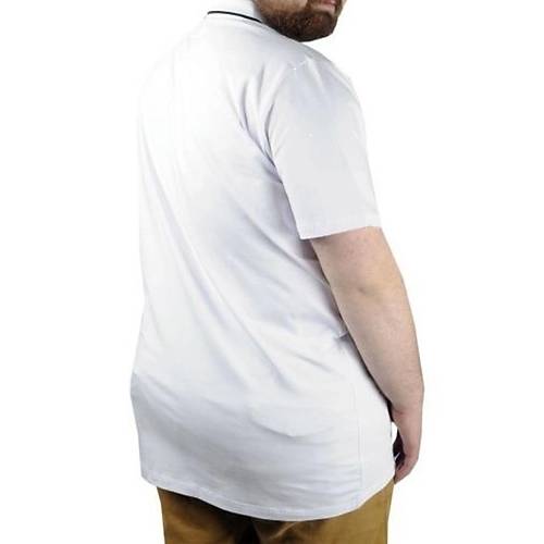 B�y�k Beden T shirt Polo Likral� S�prem Cepli 21558 Beyaz