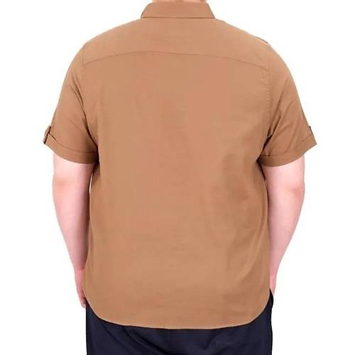 B�y�k Beden G�mlek KKol �ift Cep Kapakl� 20361 Kahve