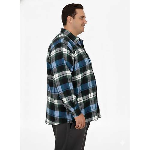 B�y�k Beden G�mlek Tek Cep Oduncu 25394 Petrol-Ye�ili