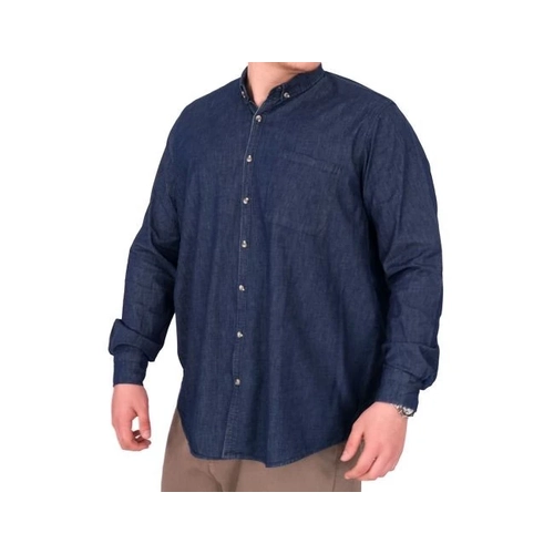 B�y�k Beden Erkek Uzun Kol Kot G�mlek U24391 Lacivert