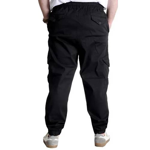 B�y�k Beden Pantolon Gabardin Kargo Jogger Do�a 21927 Siyah