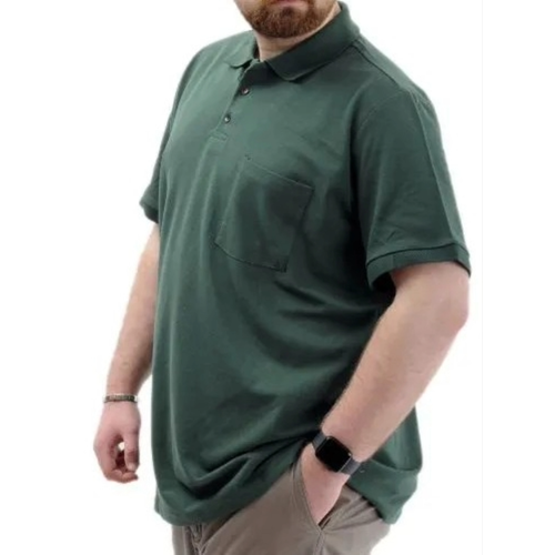 B�y�k Beden Erkek T-Shirt Polo Yaka Cepli Klasik 20550 Nefti