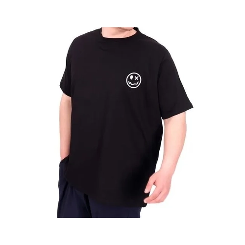 B�y�k Beden Erkek T-Shirt Bisiklet Yaka GREAT 25024 Siyah