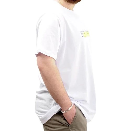 Battal Beden Bask�l� Erkek T-Shirt Bisiklet Yaka SIMPLICITY U24047 Beyaz