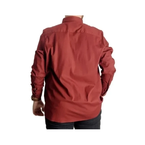 B�y�k Beden G�mlek Gabardin �ift Cep Kapakl� 20360 Bordo