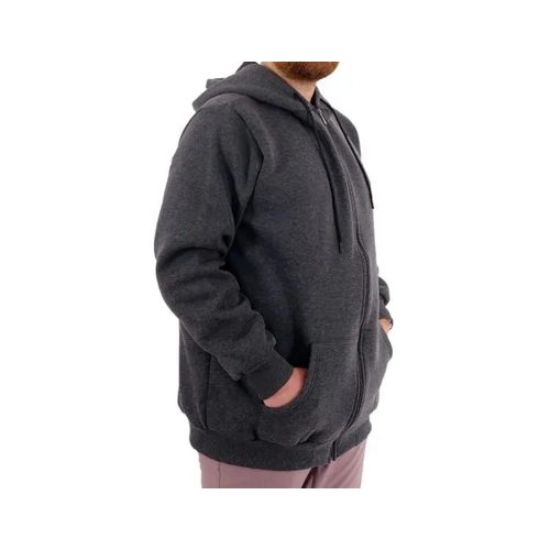 B�y�k Beden Erkek Sweat Zippered Basic 20543 Antramelanj