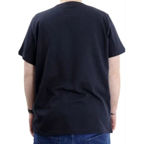 B�y�k Beden Erkek T-shirt Bisiklet Yaka WAFFLE 20033 Lacivert