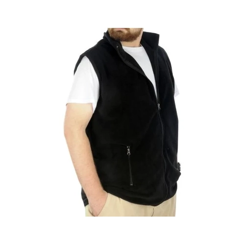 Erkek Polar Yelek Dik Yaka Fermuarl� 22549 Siyah