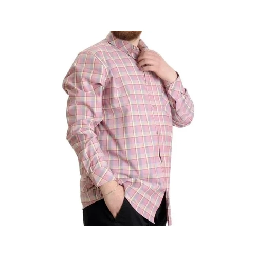 B�y�k Beden Erkek G�mlek Ekose Uzun Kollu 23300 Koyu Bordo