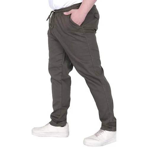B�y�k Beden Erkek Pantolon Gabardin D�z Pa�a Jogger Everest 21929 Haki