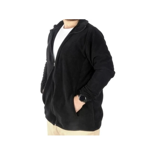 B�y�k Beden Erkek Fermuarl� Polar H�rka Dik Yaka 22550 Siyah