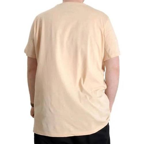 B�y�k Beden Erkek Tshirt Bisiklet Yaka Basic 20031 Bej