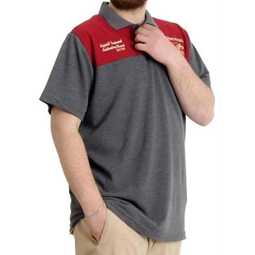 B�y�k Beden Erkek T-shirt Polo CHNGYRMD 23328 Antramelanj