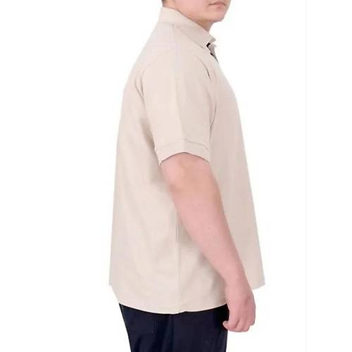B�y�k Beden Erkek T-Shirt Pike Polo Yaka U25305 Bej