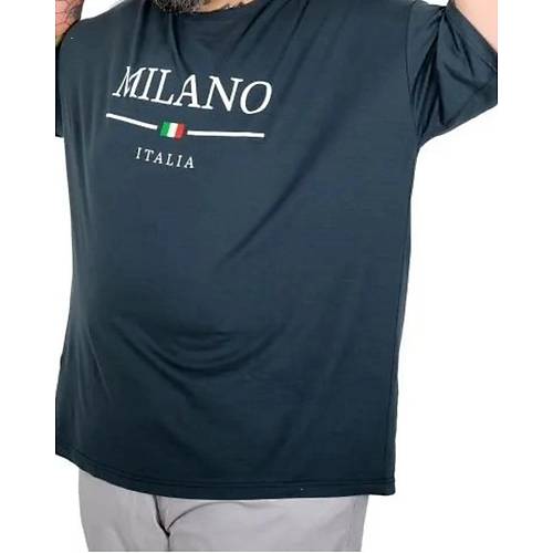 B�y�k Beden Unisex Bisiklet Yaka Tshirt Milano 26201 PETROL YE��L�