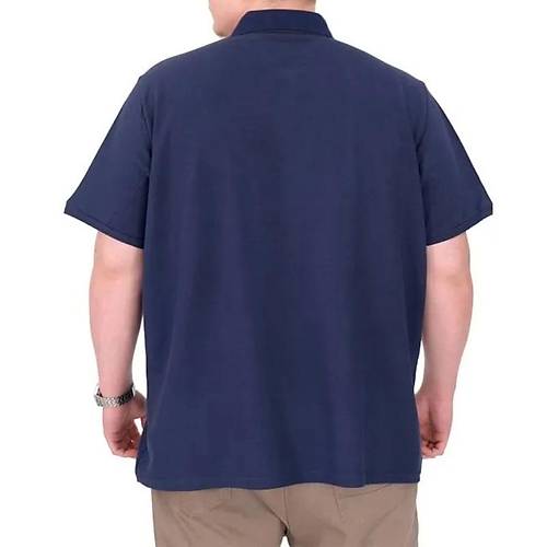 B�y�k Beden Erkek T-Shirt Polo Yaka REAL 25309 �ndigo