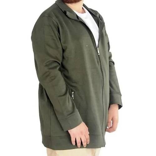 Buyuk Beden Erkek H�rka Fermuarl� Stell Dik Yaka 20571 Haki