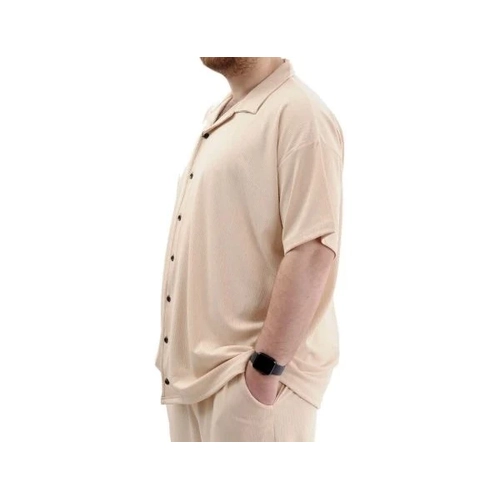 B�y�k Beden Erkek G�mlek Apas Yaka JAKAR U24380 Bej