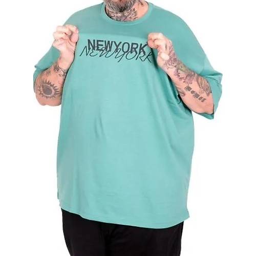 B�y�k Beden Unisex Bisiklet Yaka Tshirt New York 26204 �A�LA