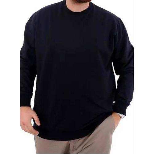 B�y�k Beden Erkek Sweat B�s Yaka U24174 Lacivert