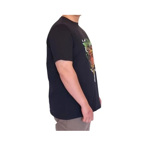 B�y�k Beden Erkek T-Shirt Bisiklet Yaka TIGER Bask�l� 25007 Lacivert