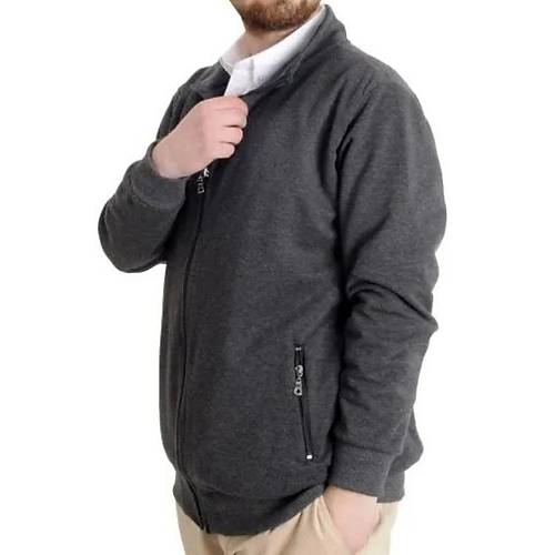 Buyuk Beden Erkek H�rka Fermuarl� Stell Dik Yaka 20571 Antramelanj