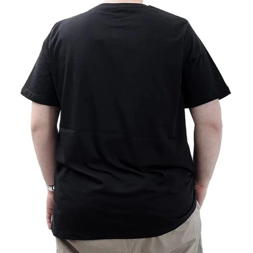 B�y�k Beden Erkek Bask�l� Ti��rt Bisiklet Yaka Pamuklu NEW YORK U24081 Siyah