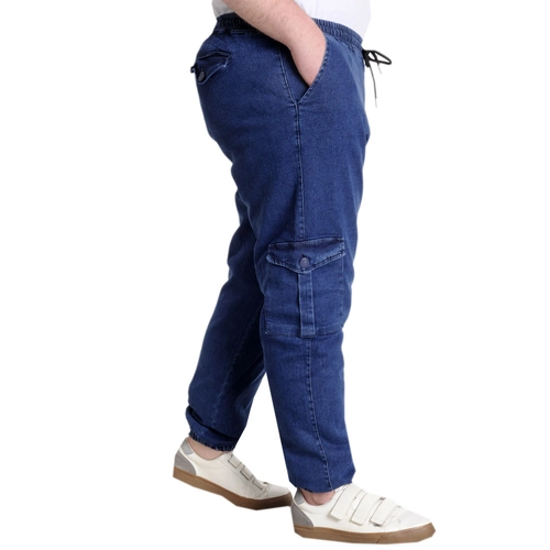 B�y�k Beden Erkek Kot Pantolon Ch�ef Blue Lastikli 23919 Mavi